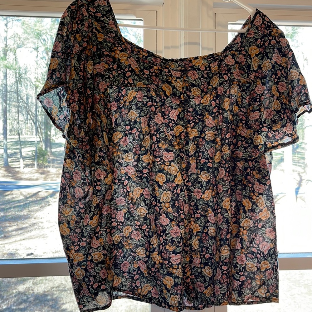 Dark floral blouse